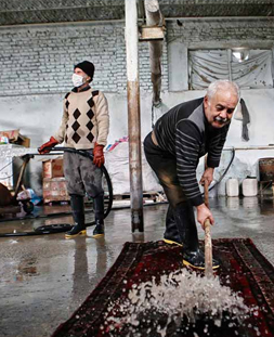 شستشوی سنتی قالی در قالیشویی جردن